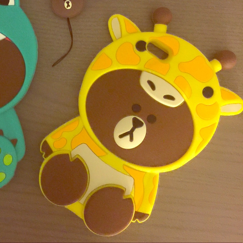 Line Friends yellow giraffe brown bear phone case